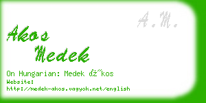 akos medek business card